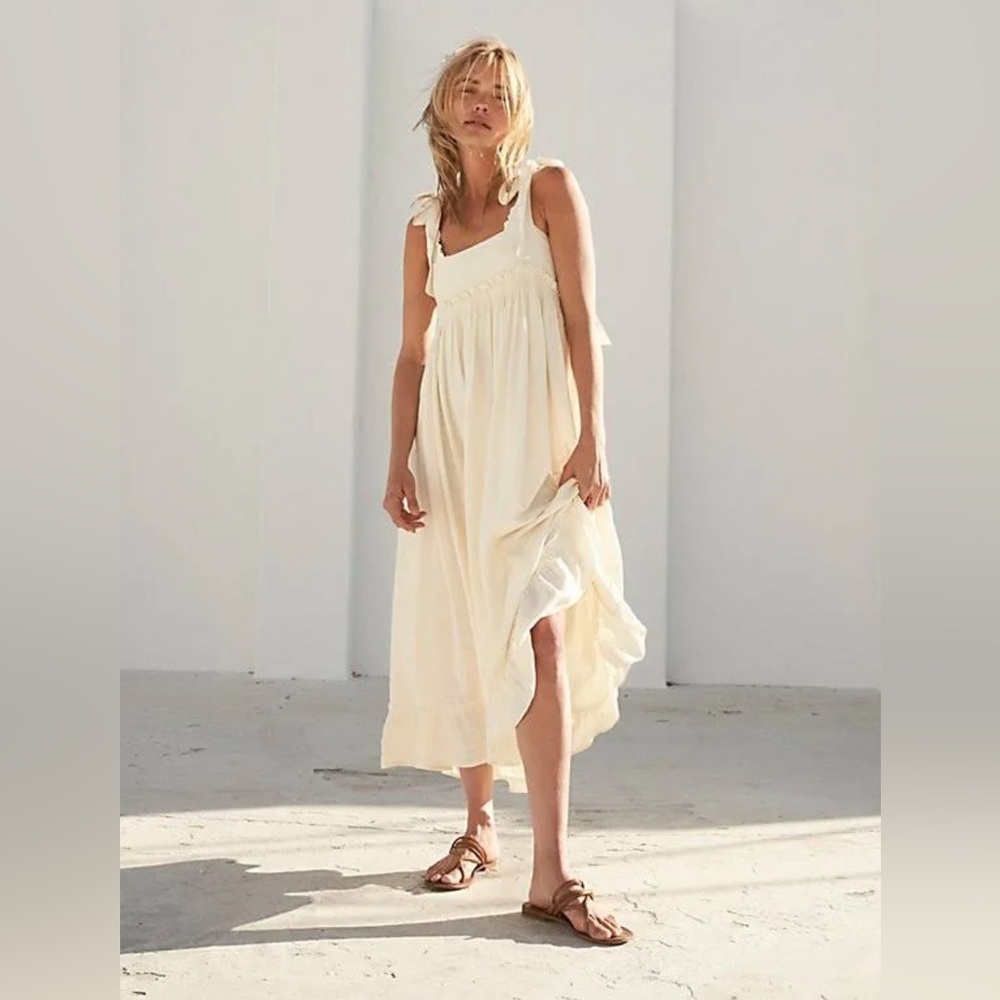 Free People Cream Maxi Dress